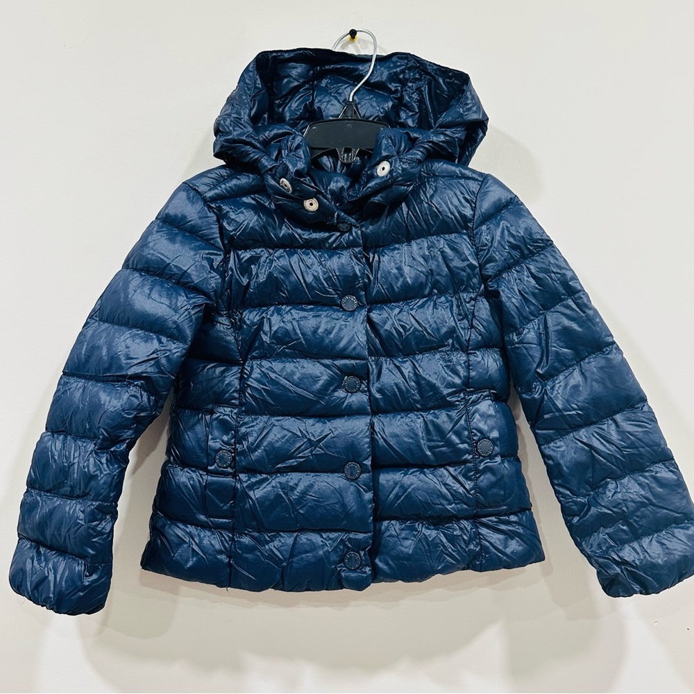 United Colors Of Benetton Kids Navy Blue Puffer Pockets Hood Size 12M